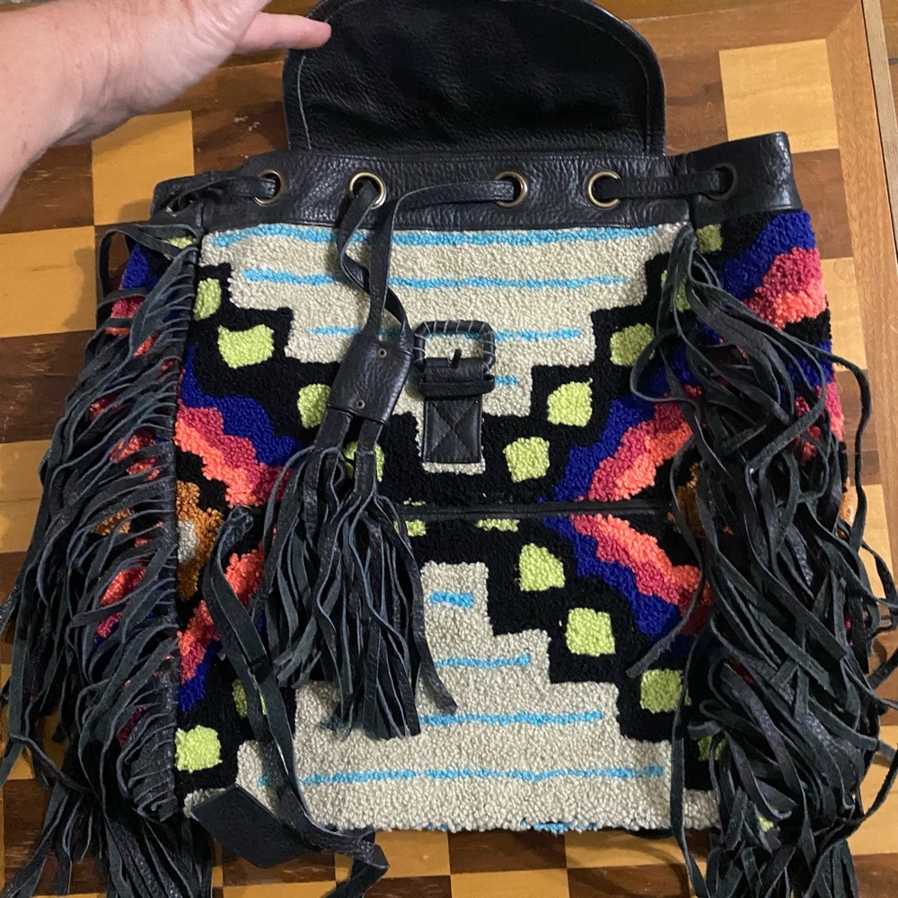 Cleobella Multicolor Fringe Backpack - Picture 2 of 7